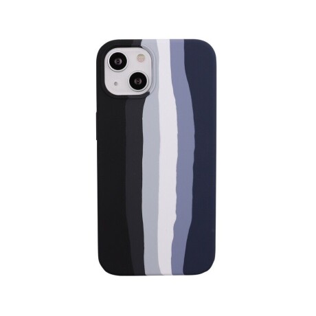 Protector case de silicona iphone 14 plus diseño arcoiris Negro