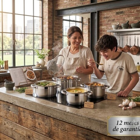 Batería De Cocina Sonifer 8 Piezas Acero Inox Inducción Batería De Cocina Sonifer 8 Piezas Acero Inox Inducción