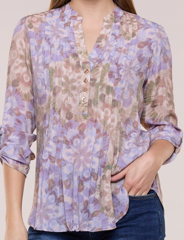 Blusa Plisada MULTI/VIOLETA