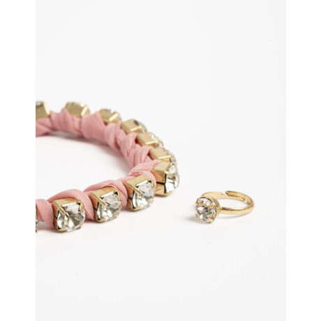 Set De Tobillera Y Anillo Rosa Viejo