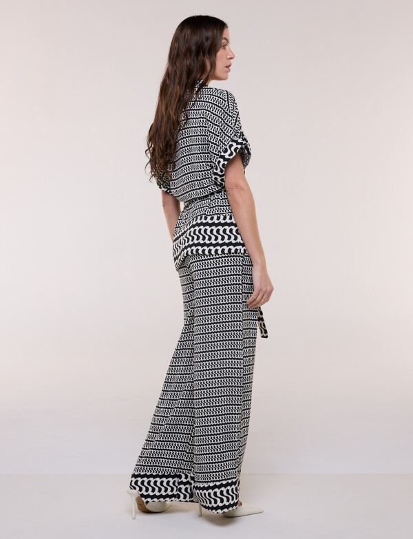 Conjunto Chaqueta Lazo & Pantalón NEGRO/CRUDO