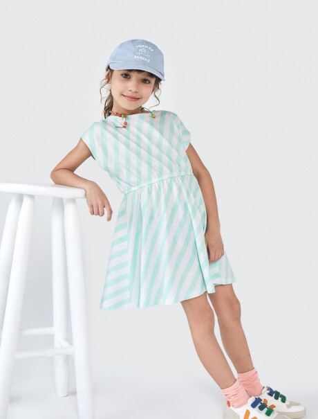 VESTIDO CORTO INFANTIL ESTAMPADO VESTIDO INFANTIL CON RAYAS