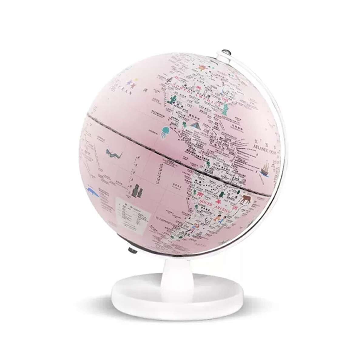 Globo terráqueo para escritorio - Rosado 