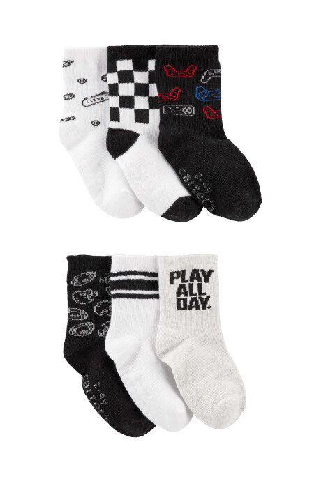 Pack seis pares de medias de algodón, diseño juegos Pack seis pares de medias de algodón, diseño juegos