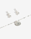 Bijouterie Set Exclusive Edition Set Aros Pasantes Y Cadena Plata 925 - Plateado Rodio