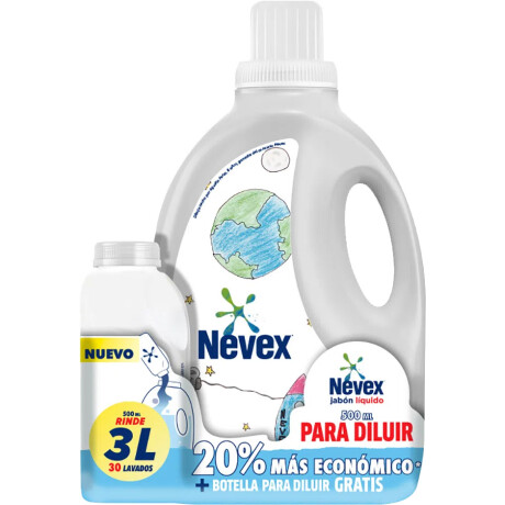 DETERGENTE LIQUIDO P/ROPA NEVEX 500 ML P/DILUIR + BOTELLA DETERGENTE LIQUIDO P/ROPA NEVEX 500 ML P/DILUIR + BOTELLA