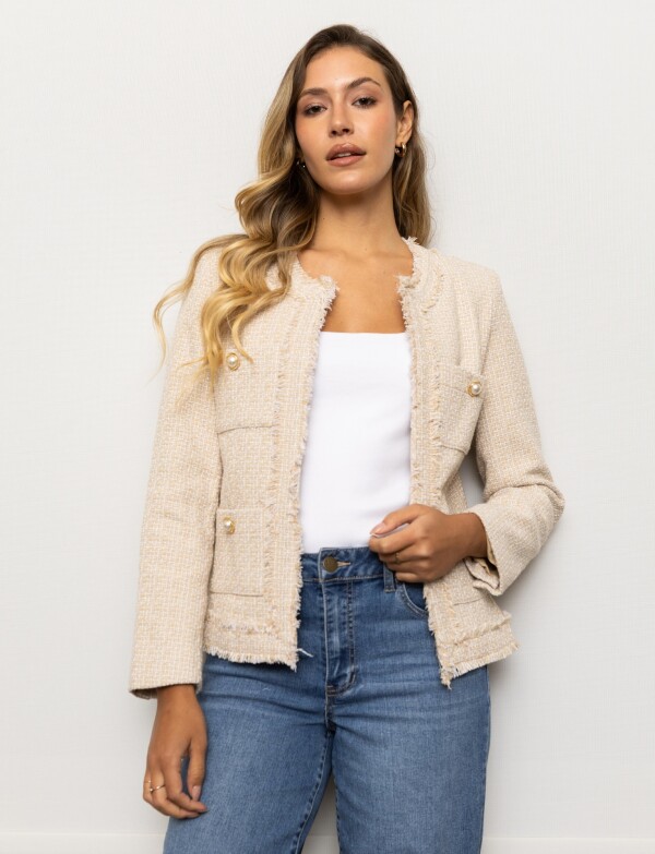 Chaqueta Tweed BEIGE