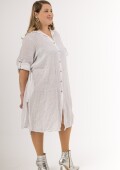Vestido camisero 100% lino pesante Made in Italia Vestido camisero 100% lino pesante Made in Italia