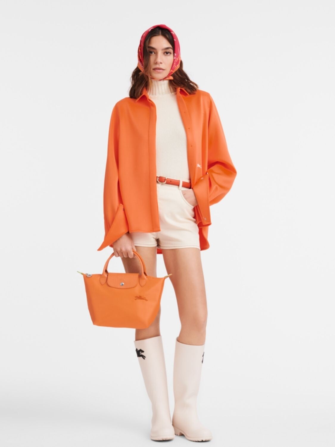 LONGCHAMP - Tote Bag Le Pliage Green S Naranja