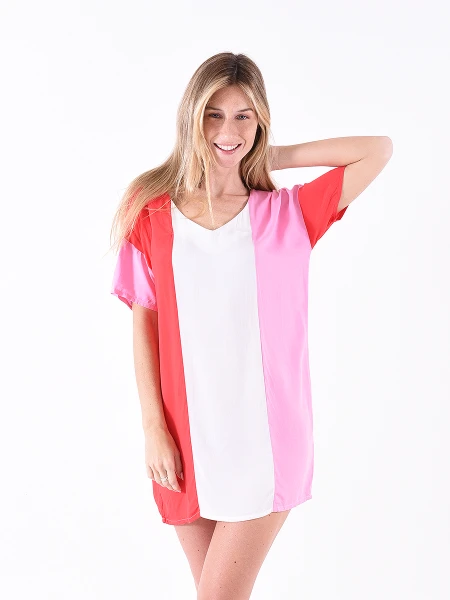 VESTIDO GRANATE ROSADO