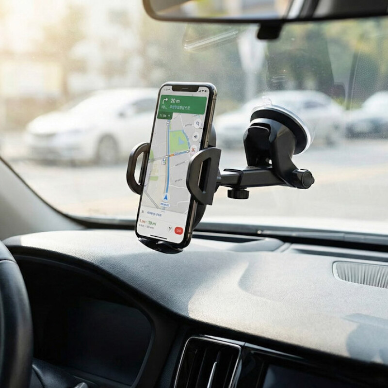 Soporte de celular para auto Klasse | Base de ventosa adherente | Color negro Soporte de celular para auto Klasse | Base de ventosa adherente | Color negro