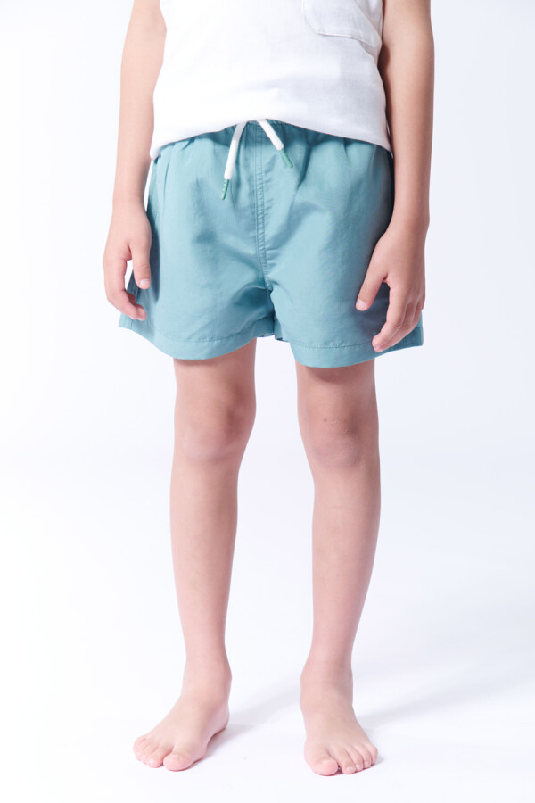 Short de baño liso Verde