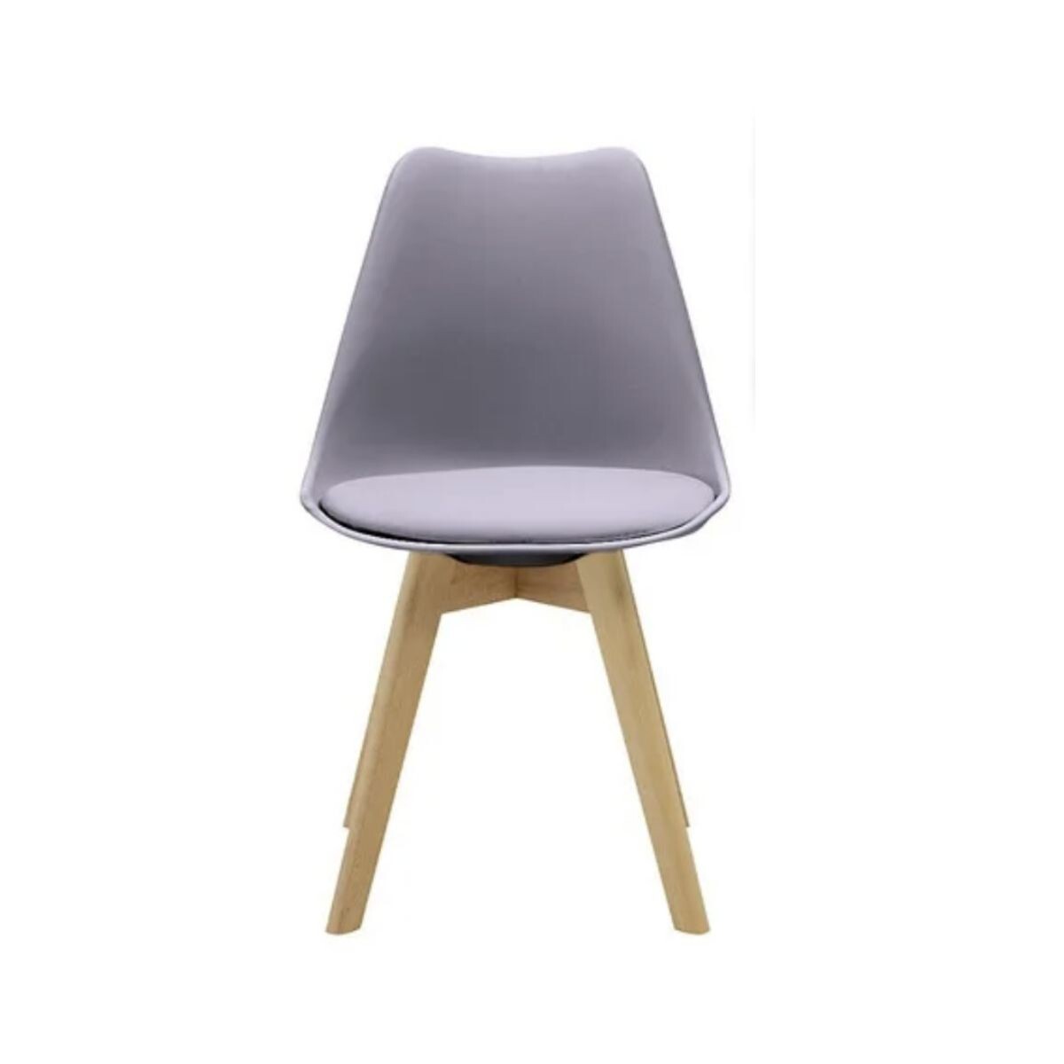 Silla de Comedor Nórdica Estilo Eames de Madera Acolchonada Color Gris 