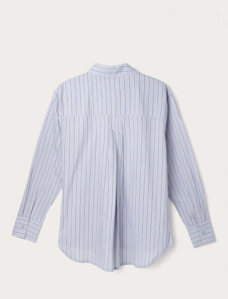 CAMISA DE ALGODÓN DE MANGA LARGA CELESTE