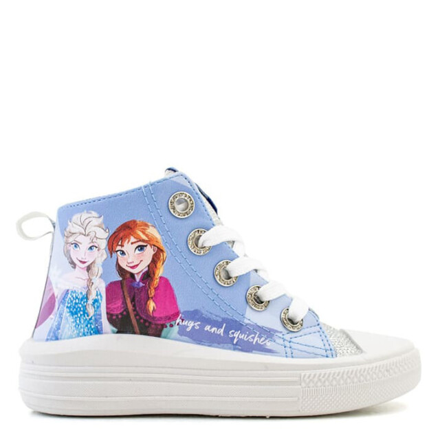 Championes de Niños Disney Bota Frozen Plataforma Celeste - Plateado