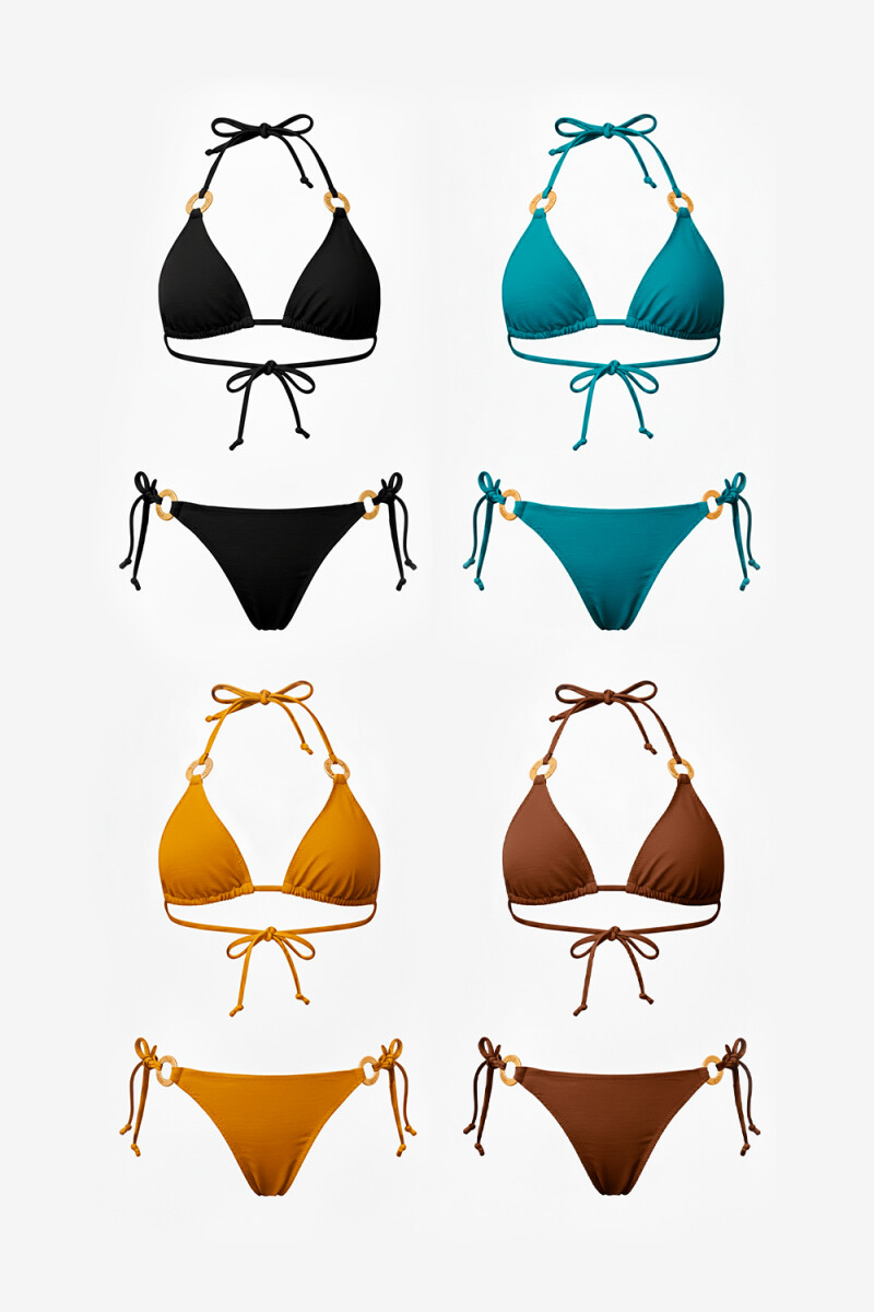 SET BORA BORA LISO NEGRO MATE