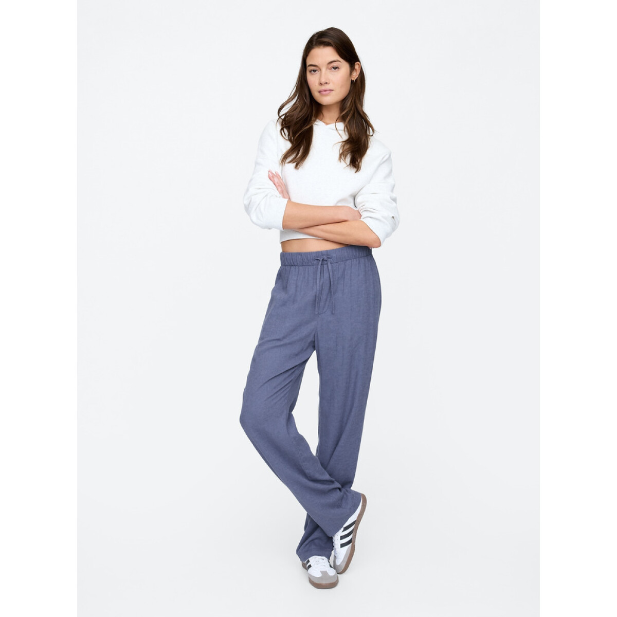 V-LINEN EASY PANT - VINTAGE INDIGO 19-3929 