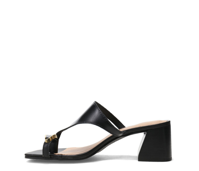 Sandalias de Mujer Bottero Taco Y Aplique Negro