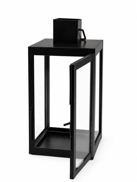 FANAL DE METAL CON VIDRIO NEGRO