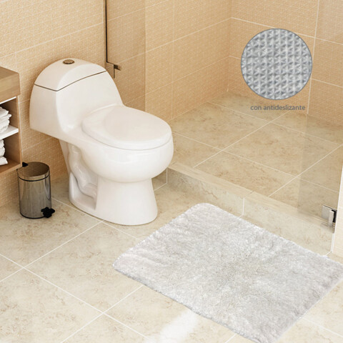 Alfombra Baño con Pelo Largo Home Class 40 x 60 cm BLANCO