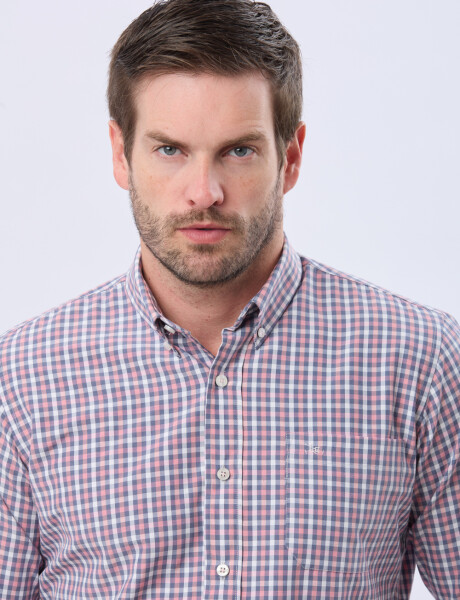 CAMISA SPORT A CUADROS Rosa