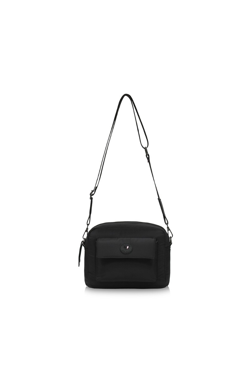 Bandolera con bolsillo frontal - Negro 