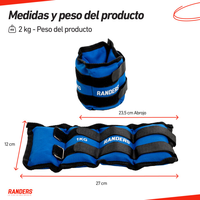 Par De Tobilleras / Muñequeras 1KG - Randers Par De Tobilleras / Muñequeras 1KG - Randers