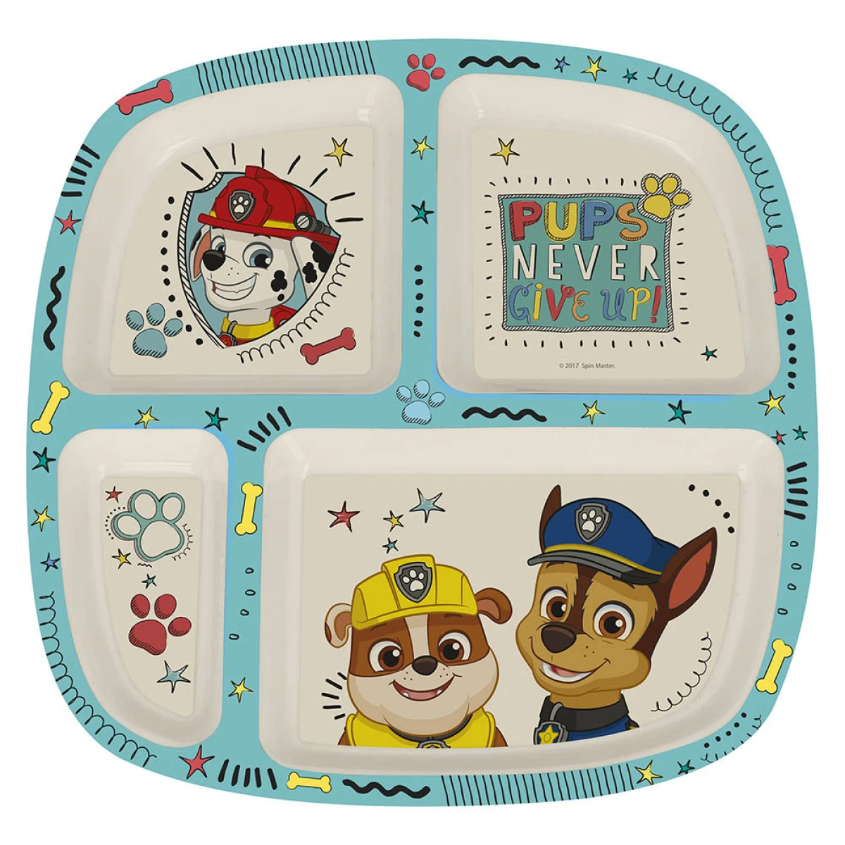 Plato 4 Reparticiones Fibra de Bambú Paw Patrol - CHASE 