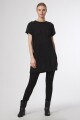 Blusa canale asimetrica negro