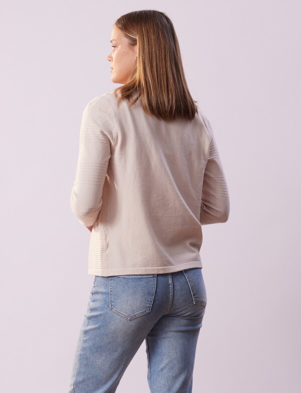 Cardigan Det Ribs BEIGE