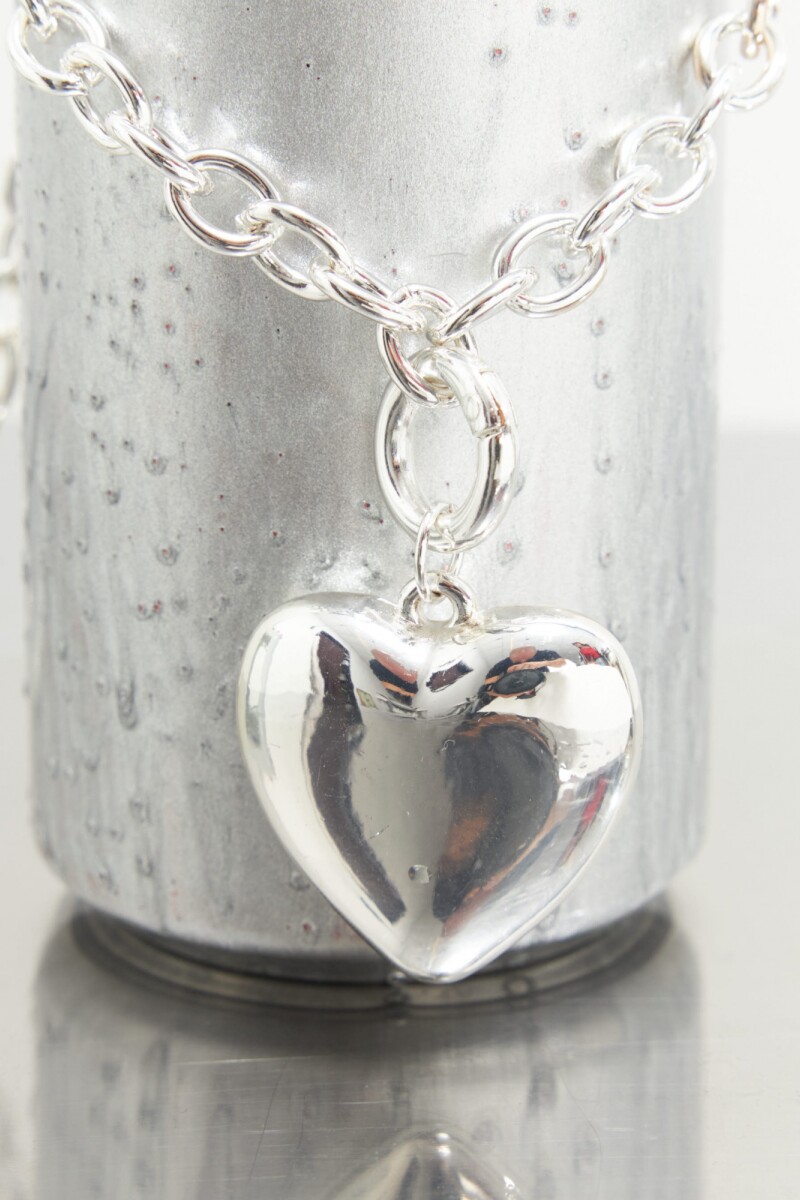 Collar cadena dije cora plateado