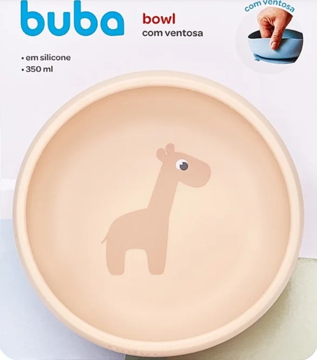 Bowl con ventosa silicona BUBA cloudy - rosa claro jirafa 
