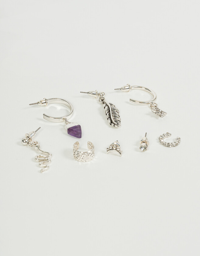 Aros Sets Bañada en Plata Aros Set Bañado En Plata - Plateado