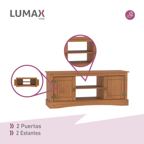 Rack para TV Lumax Living 2 puertas 2 estantes Madera Maciza Rack para TV Lumax Living 2 puertas 2 estantes Madera Maciza