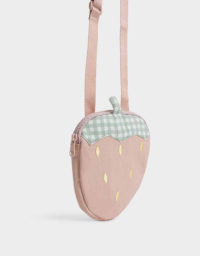Mochilas y Carteras Infantiles Bandolera Infantil De Frutilla - Rosa Claro
