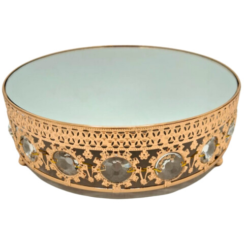 Soporte de Torta de 30CM c/ Espejo y Diamantes. Soporte de Torta de 30CM c/ Espejo y Diamantes.