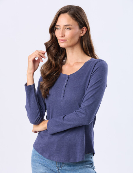 REMERA LISA DE ALGODÓN Azul