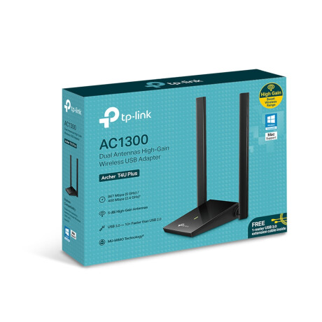 Tarjeta de Red Tp-Link USB Archer T4u Plus Dual Band Ac1300 001