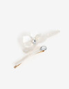 Horquillas con Accesorios Acrilico Set De 2 Hebillas Noche De Acrílico Con Strass. - Blanco Crudo