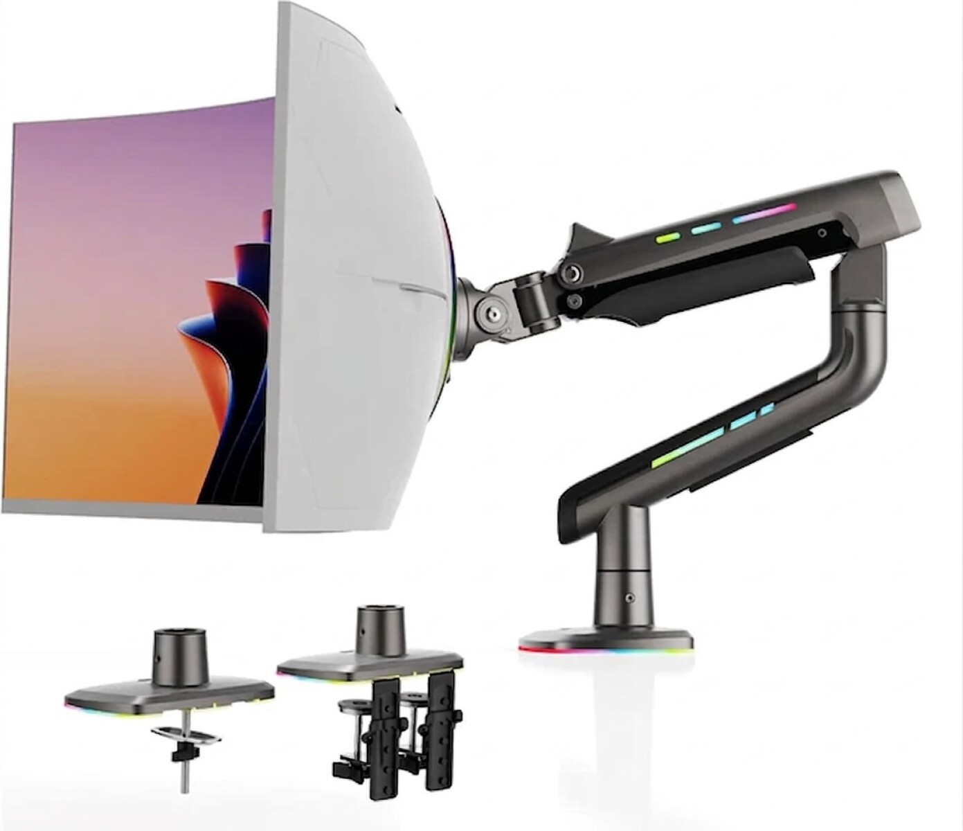 Soporte Monitor Gamer Luz Rgb-led 27 A 60. NB F5 Grafito 