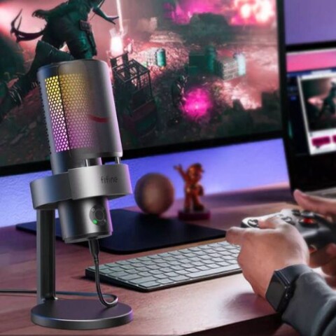 Micrófono Fifine A9 RGB USB - Negro Micrófono Fifine A9 RGB USB - Negro