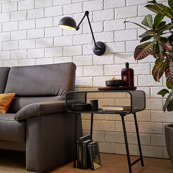 Lámpara de pared vintage acero negro 1XE27 EXMOOR EG2121X