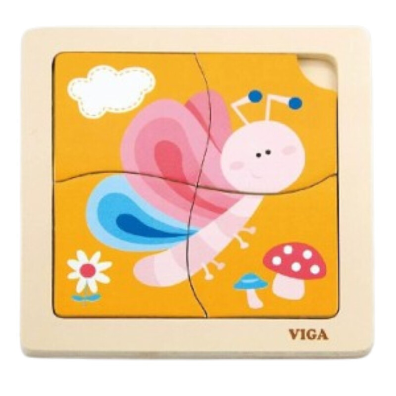 Puzzle Silueta Madera Viga Mariposa