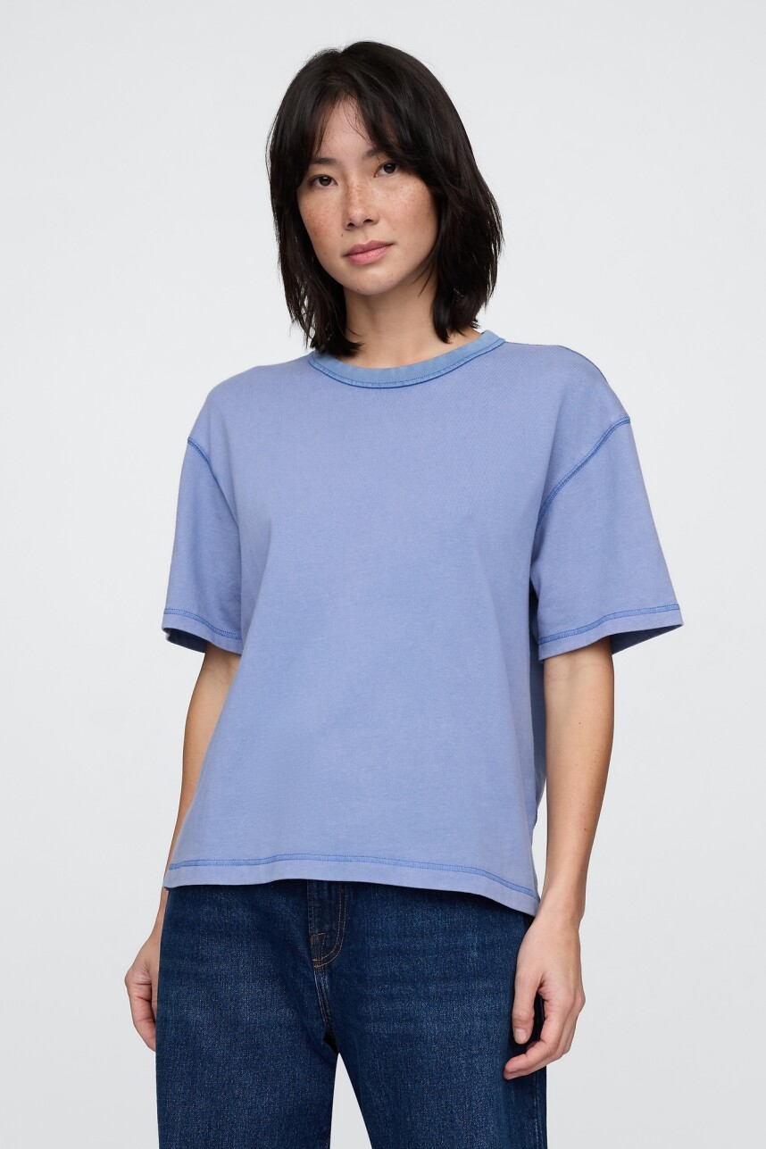 Remera Cropped Hombre Soft Cornflower