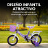 Bicicleta infantil Shengdi Rod 12 Canasto Parrilla Rueditas Color Violeta