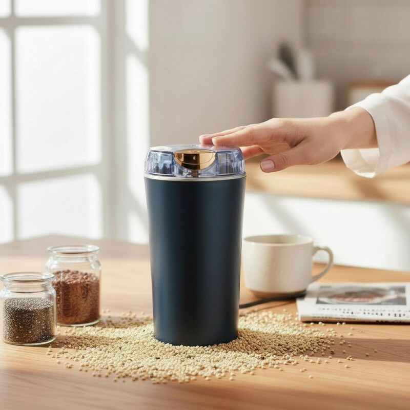 Moledor Molinillo Eléctrico De Cafe Granos Semillas 300w Azul