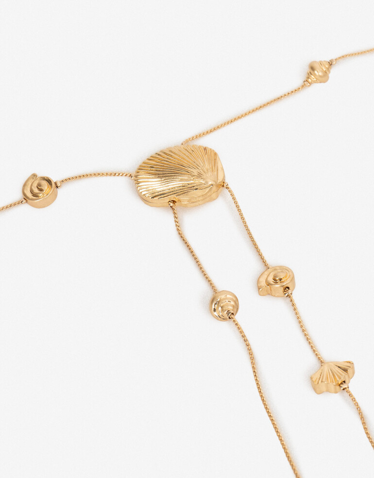 Collares Largos Metal Collar Largo De Caracoles - Dorado Oro Amarillo