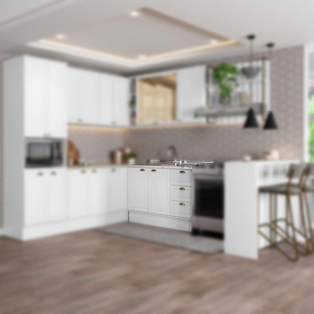 Bajo Mesada Americana 120cm Blanco Bajo Mesada Americana 120cm Blanco