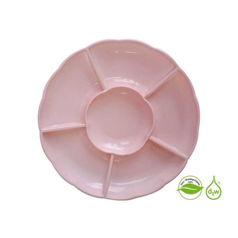 Bandeja Circular Biodegradable para Copetin x3 Un Rosado