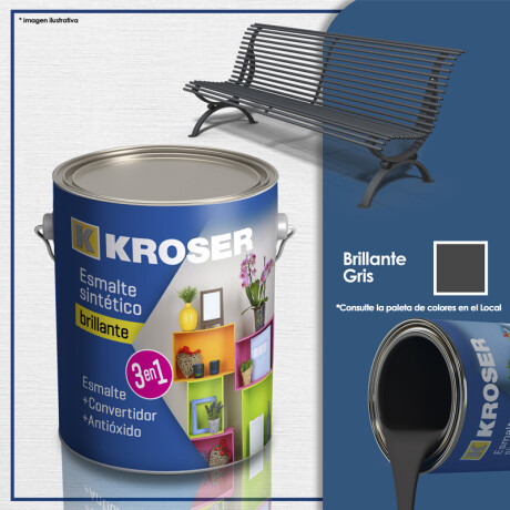 ESMALTE KROSER BRILLANTE 3EN1 GRIS 1/4L ++ N/a